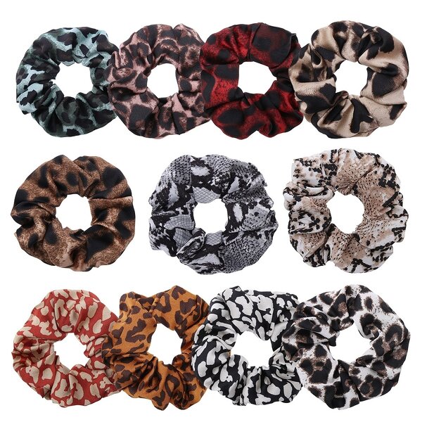 Leopard Scrunchies Supplier - OEM 11 Pack Animal Print Hair Bobbles