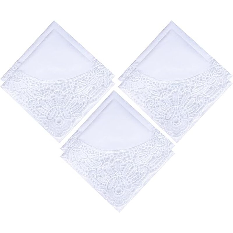 Lace Handkerchief Supplier - OEM Cotton Crochet Embroidery Hankies