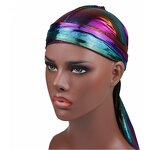 Holographic Durag Supplier - OEM Premium Polyester Long Tail Bandana