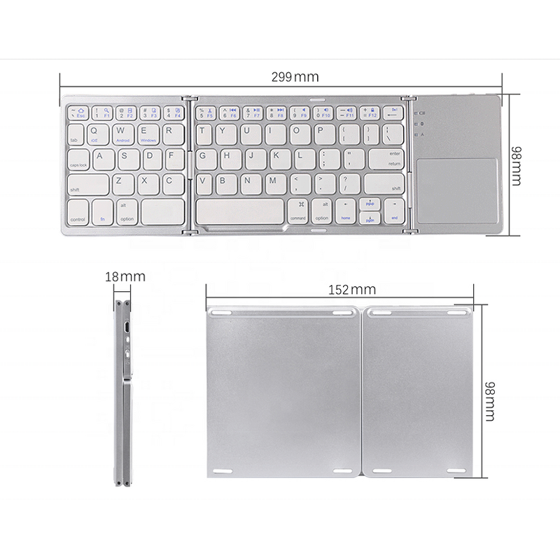 Folding Keyboard Factory - OEM 2025 Hot Slim Tri-fold Mini Touchpad