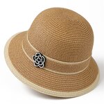 Panama Hat Manufacturer - OEM Women's 2025 Elegant Japanese Striped Camellia