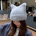 Women's Beanie Manufacturer - OEM Winter Nylon Skull Cat Ear Fluffy