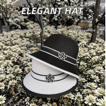 Panama Hat Manufacturer - OEM Women's 2025 Elegant Japanese Striped Camellia