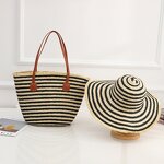 Straw Fedora Set Supplier - OEM Outdoor Two Tone Wide Brim Cowgirl Bag