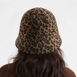 Winter Bucket Hat Manufacturer - OEM Female Leopard Print Wool Felt Bow