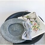 Wool Bow Beret Factory - OEM Autumn Winter Casual Felt Embossed Pattern