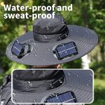 Solar Sun Hat Supplier - OEM Outdoor Wide Brim 2 Solar Fan UPF 50+