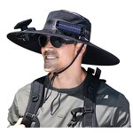 Solar Fan Hat Factory - OEM Adjustable 60cm Wide Brim Dual Cooling Fans