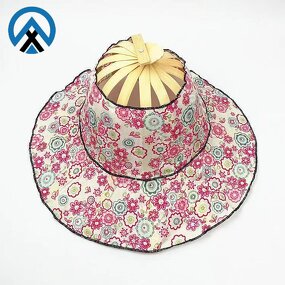 Portable Sun Hat Supplier - OEM Newest Selling 2 in 1 Bamboo Flower Fan