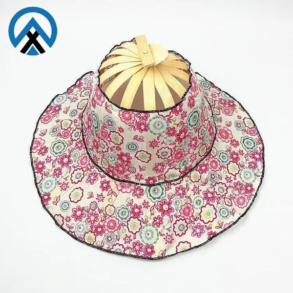 Portable Sun Hat Supplier - OEM Newest Selling 2 in 1 Bamboo Flower Fan