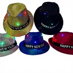 Sequin Jazz Hat Manufacturer - OEM New Year's Happy Five-pointed Star Black
