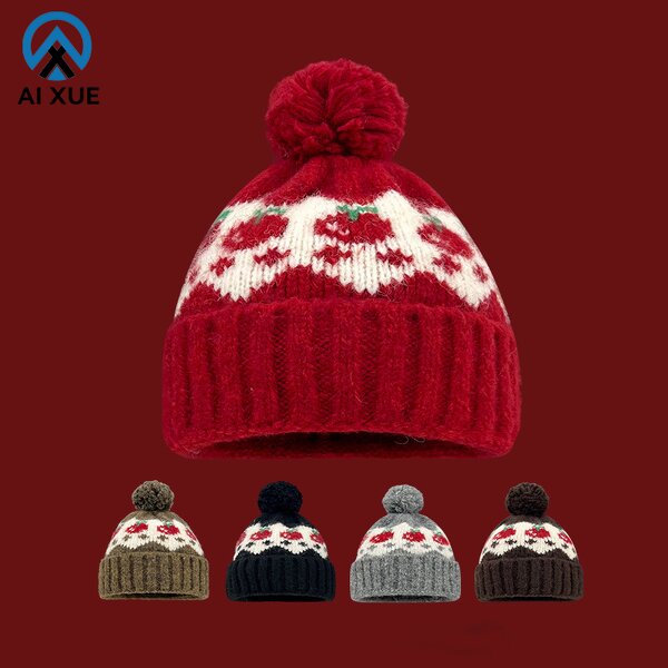 Ski Beanie Manufacturer - OEM Unisex Winter Polyester Cotton Knitted Striped