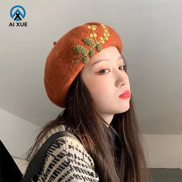 Wool Felt Beret Manufacturer - OEM Women's Fashion Beaded Casual Travel