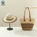 Straw Tote Set Manufacturer - OEM Handmade Large Bag and Hat Set Holiday
