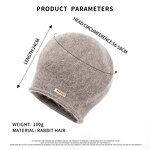 Rabbit Fur Beanie Factory - OEM Women's Soft Knitted Lantern Hat
