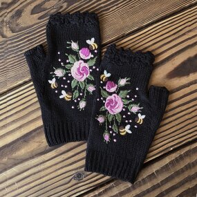 Knitted Gloves Supplier - OEM Winter Plain Casual Women's Warm Full Finger