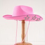 Sequin Cowboy Hat Supplier - OEM Y2K Polyester Studded Rhinestone Black