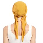 Bandana Hat Supplier - OEM Women's Solid Color Indian Muslim Ruffle Turban