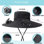 Solar Sun Hat Factory - OEM Summer Poplin Dual Fans Quick Drying Waterproof