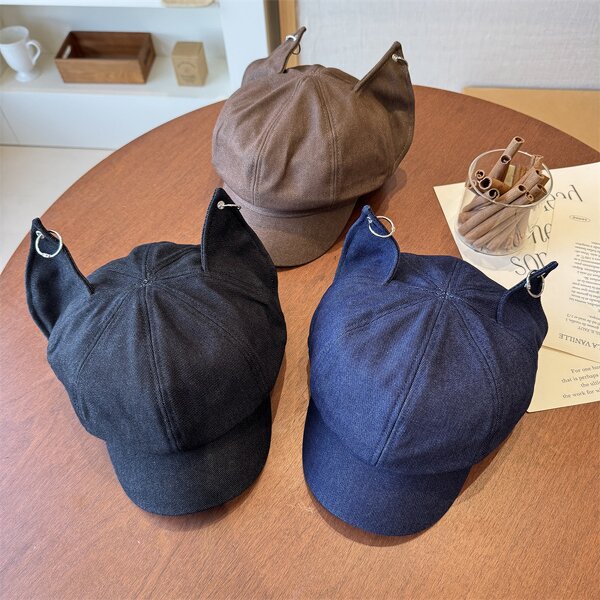 Newsboy Cap Manufacturer - OEM Fashionable Personality Cute Cat Ears Korean
