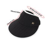 Glitter Visor Cap Supplier - OEM Fashionable Women's Wide Brim Metal Letter