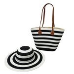 Straw Tote Set Manufacturer - OEM Handmade Large Bag and Hat Set Holiday