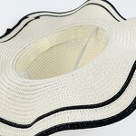 Women's Straw Hat Supplier - OEM 2025 Soft Wide Flat Edge Wave Design Bow