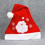 Santa Hat Supplier - OEM 2026 Nice Plush Red Holiday Double Liner