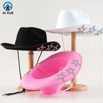 Sequin Cowboy Hat Supplier - OEM Y2K Polyester Studded Rhinestone Black