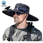 Solar Fan Hat Supplier - OEM Promotional Men's Wide Brim Denim Fabric Sun
