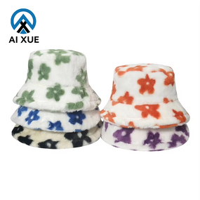 Winter Bucket Hat Supplier - OEM 2026 New Floral Velour Faux Fur Plush