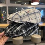 Newsboy Hat Supplier - OEM Unisex Vintage Spring Tweed Black White Plaid