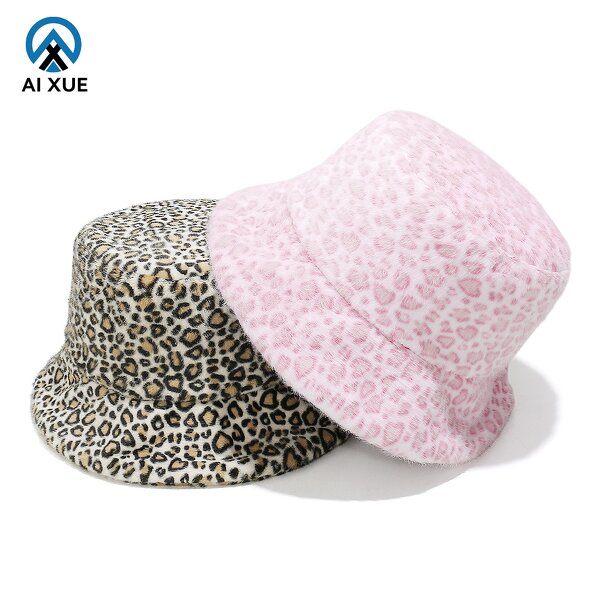 Winter Bucket Hat Supplier - OEM Women's Fashion Leopard Faux Fur Panama