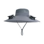 Solar Sun Hat Factory - OEM Summer Poplin Dual Fans Quick Drying Waterproof