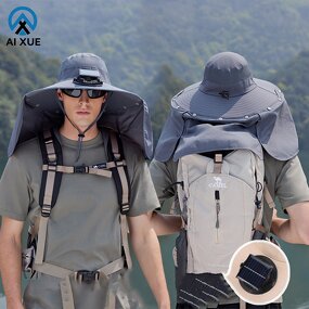 Fishing Hat with Fan Factory - OEM Fashion Wide Brim Solar 3 Speeds Fast
