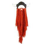 Viking Horn Hat Supplier - OEM Knitted Beard Long Braided Funny Cosplay
