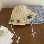 Straw Bucket Hat Supplier - OEM 2026 New Women's Bohemian Embroidery Flower