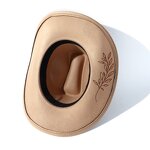 Sombreros Fedora Supplier - OEM Best Sell Wholesale Long Horn Printed Suede