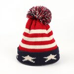 Knitted Hat Supplier - OEM European Rice Flag Star Striped Acrylic