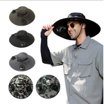 Solar Sun Hat Factory - OEM Summer Poplin Dual Fans Quick Drying Waterproof