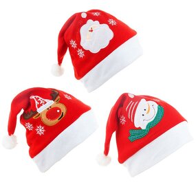 Santa Hat Supplier - OEM 2026 Nice Plush Red Holiday Double Liner