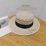 Straw Hat Manufacturer - OEM French High-end Hollow Mesh Flat Top Summer