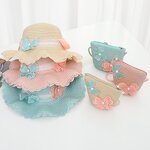 Kids Sun Hat Factory - OEM 2025 High Quality Beach Wallet Straw Hat Set