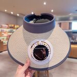 Fan Sun Hat Factory - OEM Summer Solar Energy Straw Visor Wide Brim