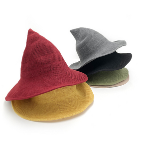 Halloween Wizard Hat Manufacturer - OEM Cross-Border Striped Cotton Knit 3D