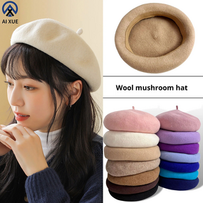 Wool Beret Factory - OEM 2025 Custom Unisex 3D Embroidery Fleece Mushroom