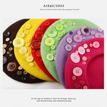 Woolen Beret Manufacturer - OEM Winter Coffee Brown Unisex Retro Character