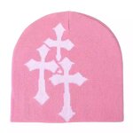 Knitted Beanie Supplier - OEM Custom Unisex Jacquard Cross European American