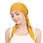 Bandana Hat Supplier - OEM Women's Solid Color Indian Muslim Ruffle Turban