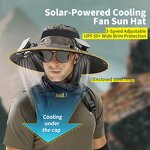 Solar Sun Hat Supplier - OEM Outdoor Wide Brim 2 Solar Fan UPF 50+